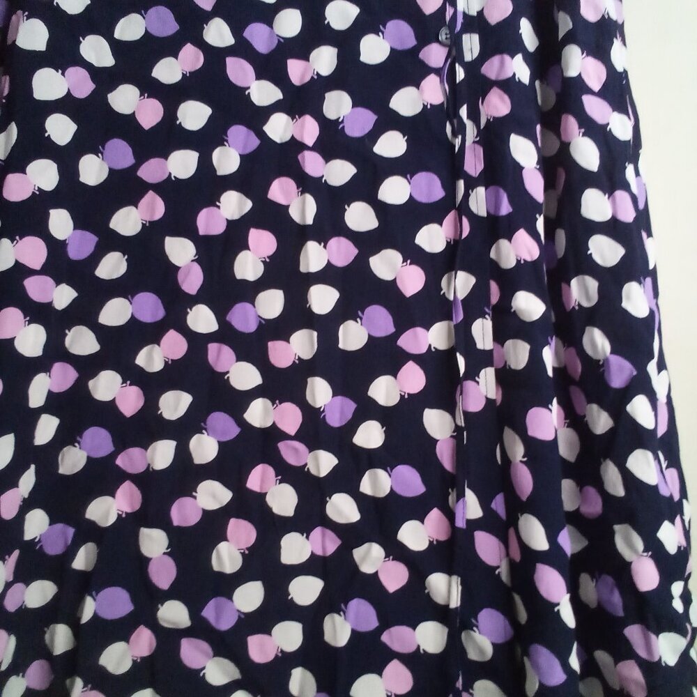Talbots Skirt Women 16P 16 Petite Wrap Look Side Zip Pattern Blue Pink Purple - Picture 6 of 15